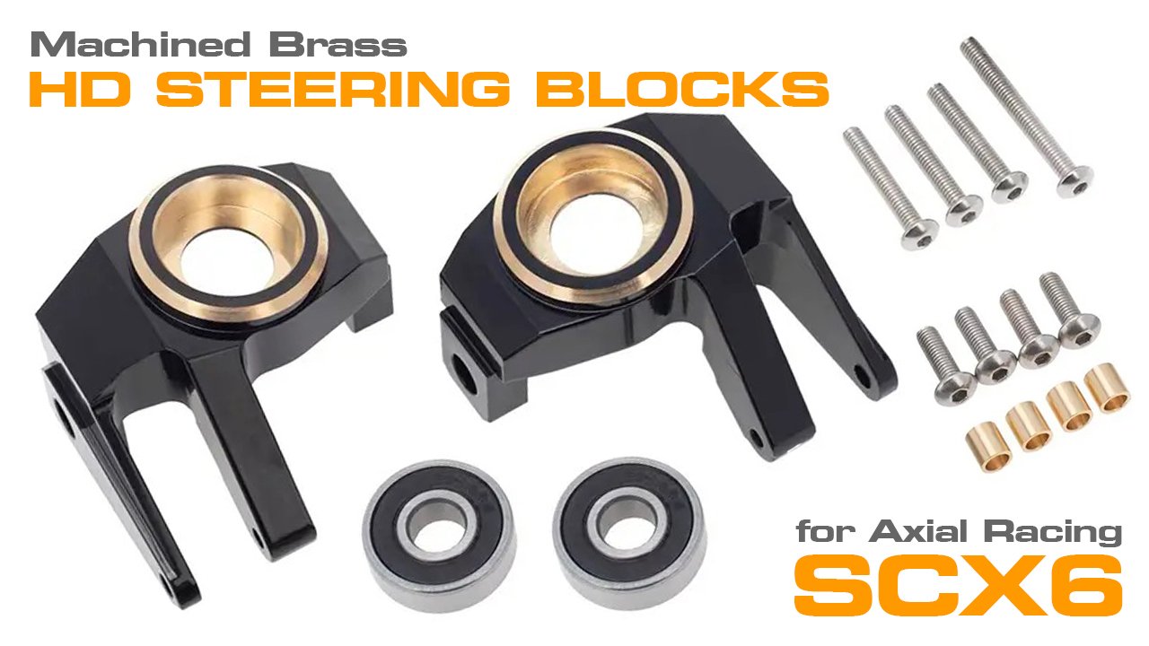 Heavyweight Brass HD Steering Blocks for Axial SCX6 (#C32337)