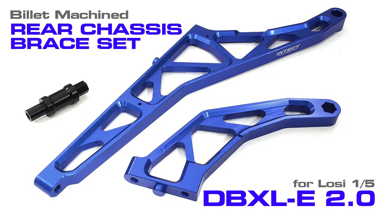 Billet Machined Rear Chassis Brace Set for Losi 1/5 DBXL-E 2.0 4WD (#C32401)