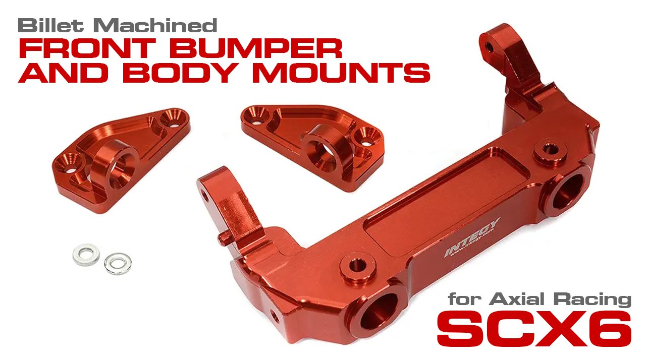 Billet Machined Front Bumper & Body Mounts for Axial 1/6 SCX6 (#C32424)