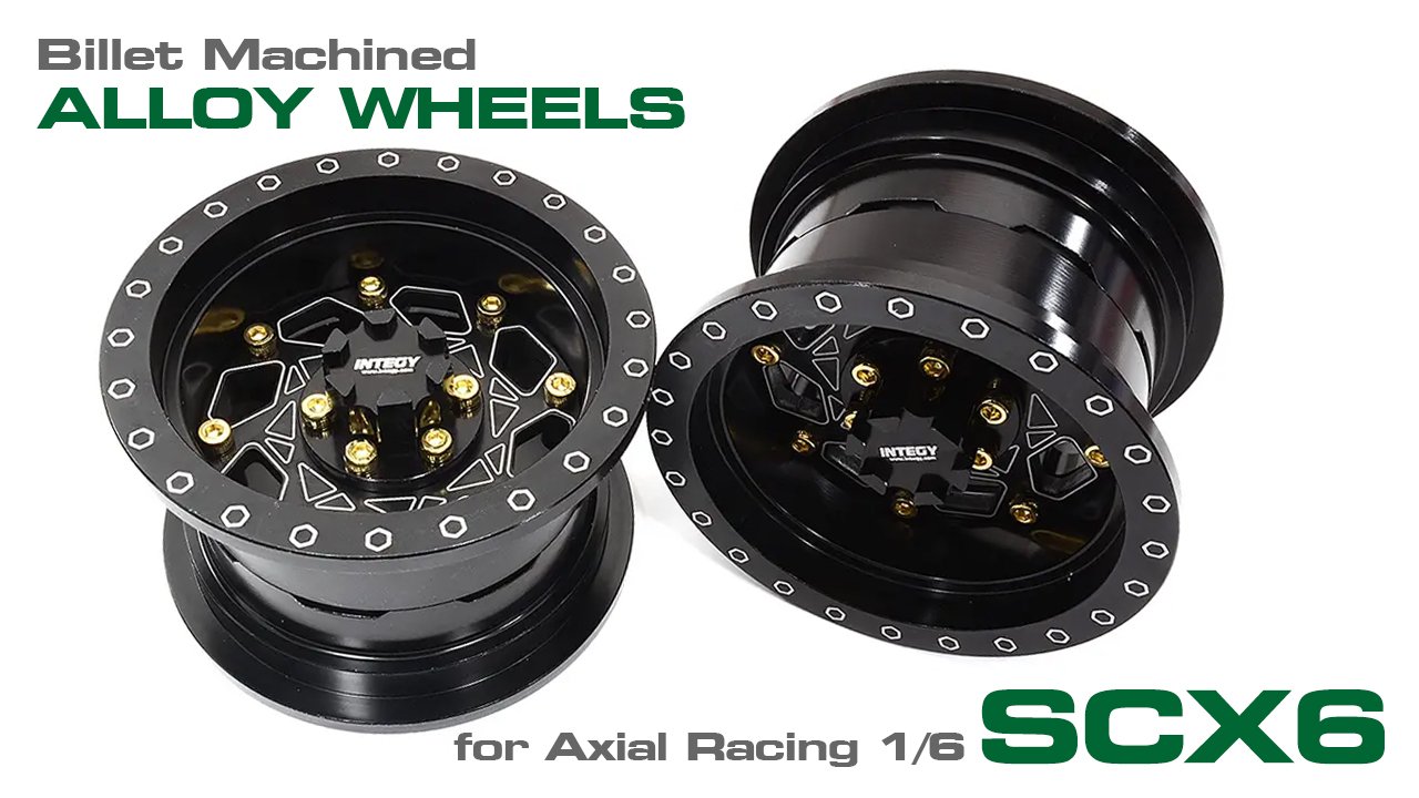 Billet Machined 8 Spoke Alloy Wheels for Axial 1/6 SCX6