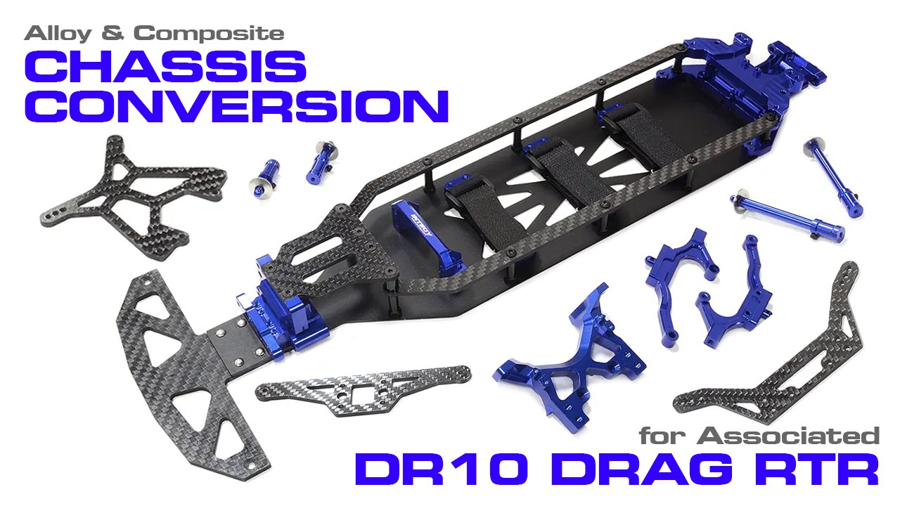 Alloy & Composite Chassis Conversion for Associated 1/10 DR10 Drag RTR (#C32548)