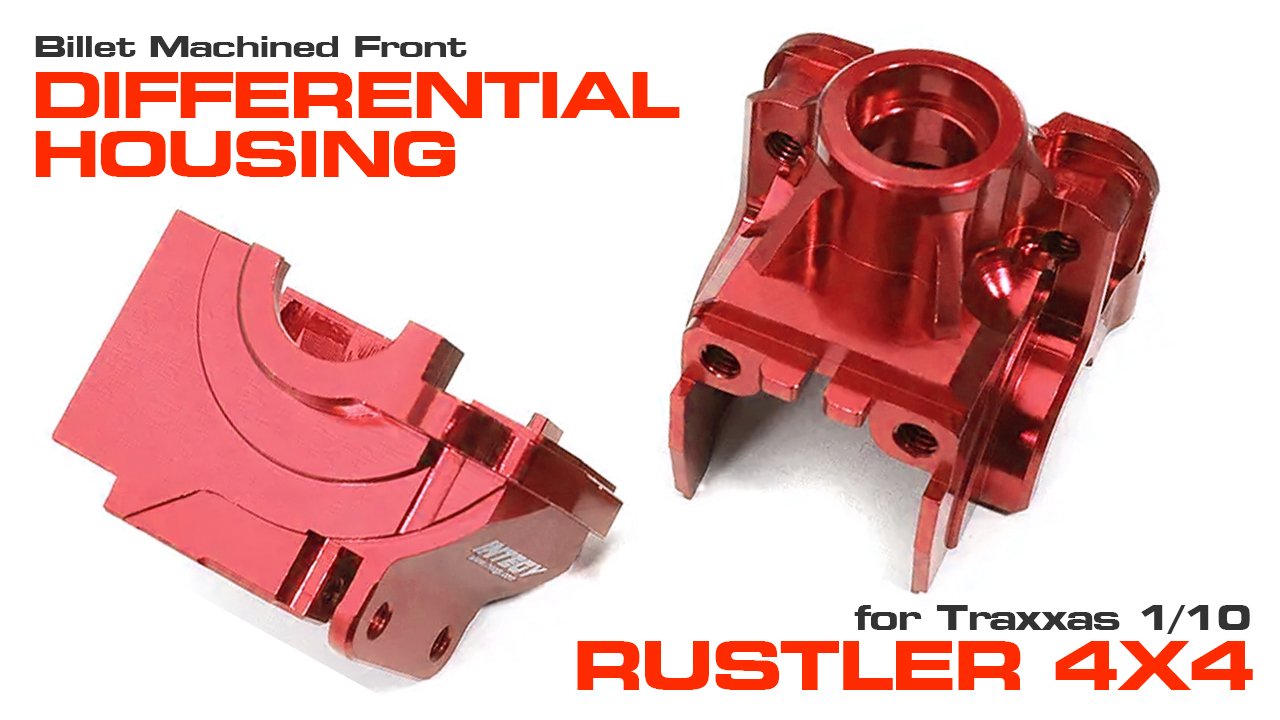 Billet Machined Front Differential Housings for Traxxas 1/10 Rustler 4X4 (#C3255