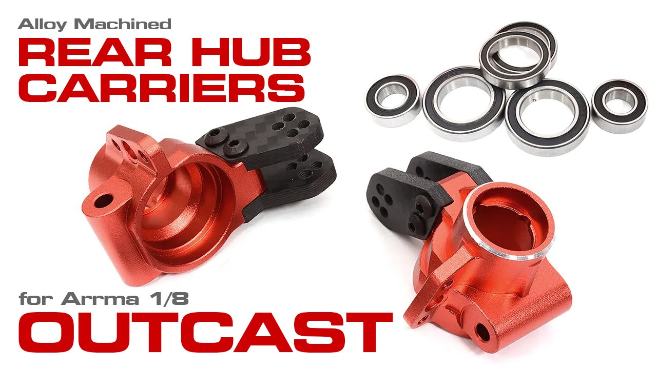 Alloy Machined Rear Hub Carriers w/Bearings for Arrma 1/8 Kraton & Outcast (#C32