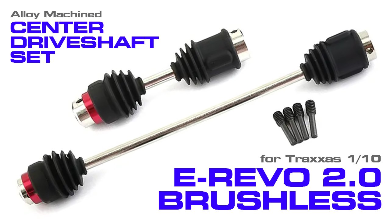 Alloy Machined Center Driveshafts w/ Dust Boots for E-Revo 2.0 Brushless (#C3271