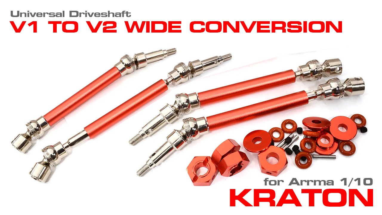 Wide v2 Universal Driveshaft Conversion Kit for Arrma 1/10 Kraton v1 (#C32726)