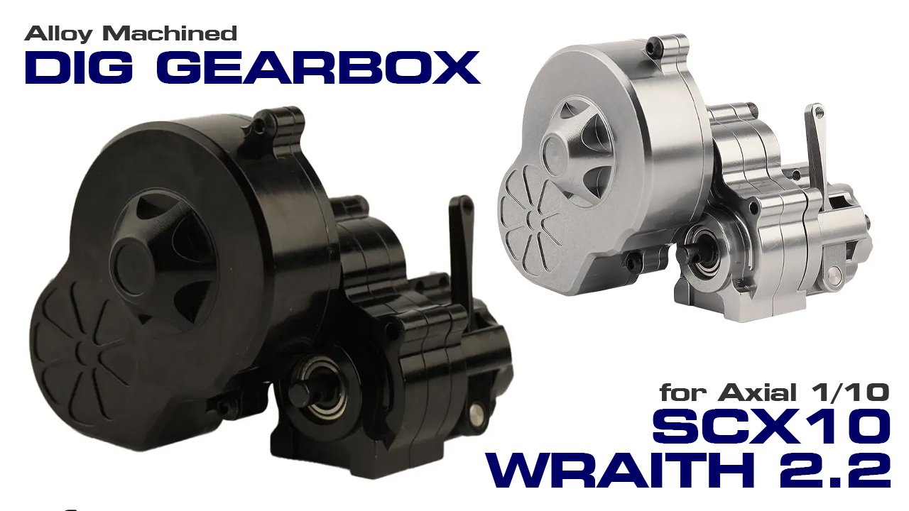 Alloy Machined Main Gearbox w/ Dig Unit for Axial SCX-10 & Wraith 2.2 (#C32737)
