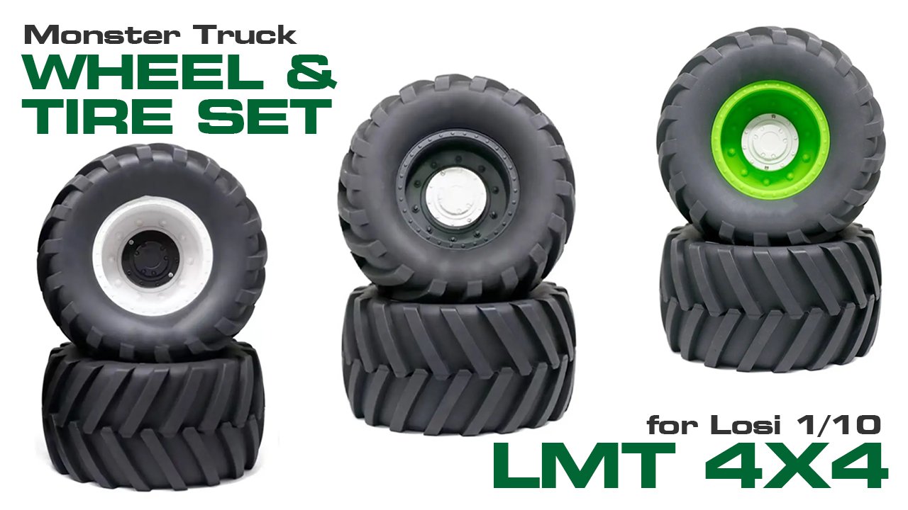 Monster Truck Wheel & Tire Pair for 1/10 Losi LMT (#C32836)