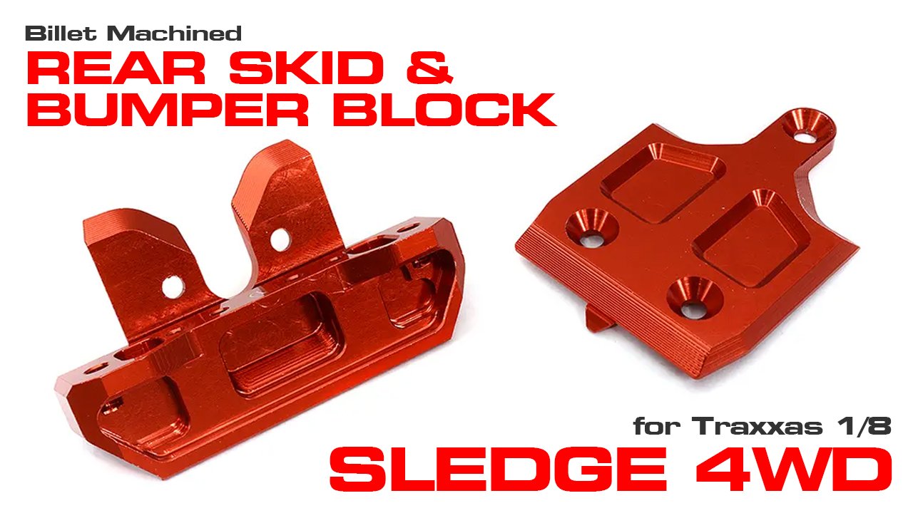 Billet Machined Rear Skid Plate & Bumper/Tie Bar for Traxxas 1/8 Sledge (#C32937