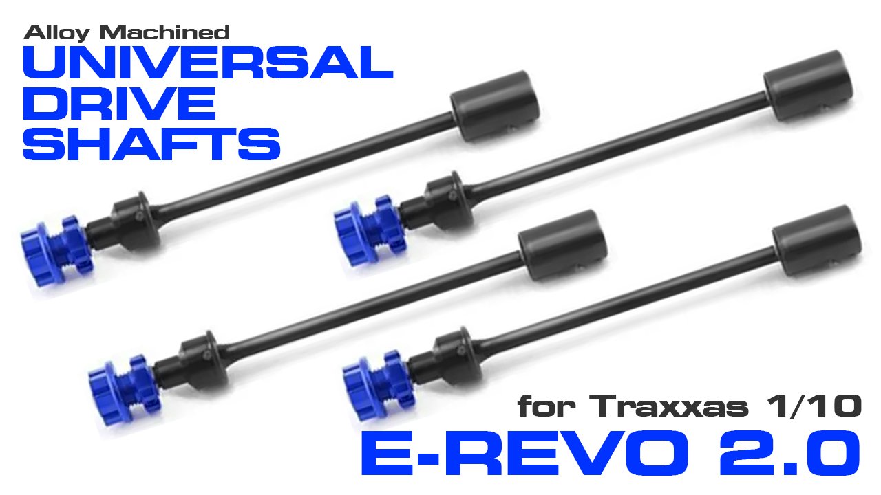 Alloy Machined Universal Drive Shafts w/ Hex Hubs for 1/10 E-Revo 2.0 (#C33221)