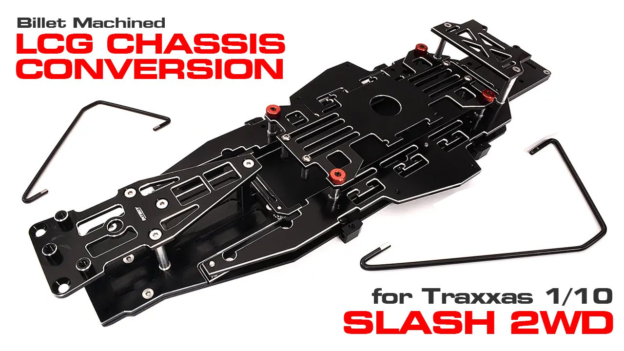 Billet Machined LCG Chassis Conversion Kit for Traxxas 1/10 Slash 2WD (#C33240)