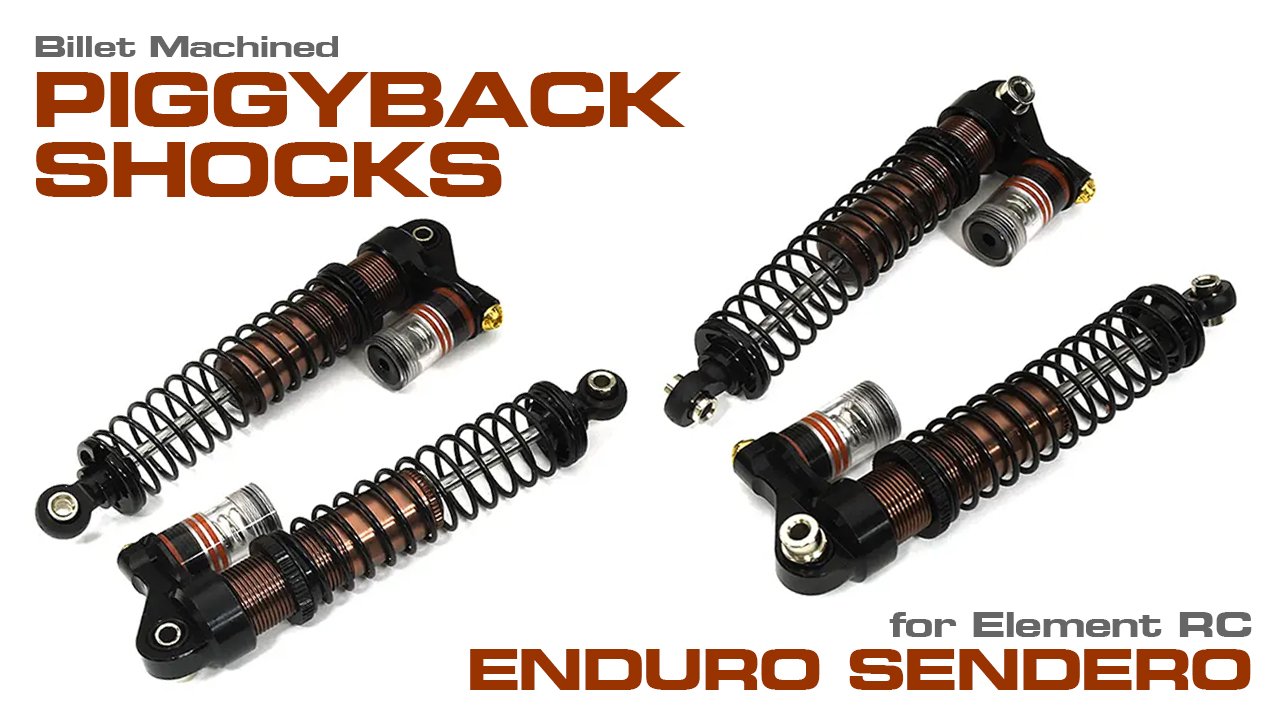 Billet Machined Piggyback Shocks for Element RC 1/10 Enduro Sendero (#C33283)