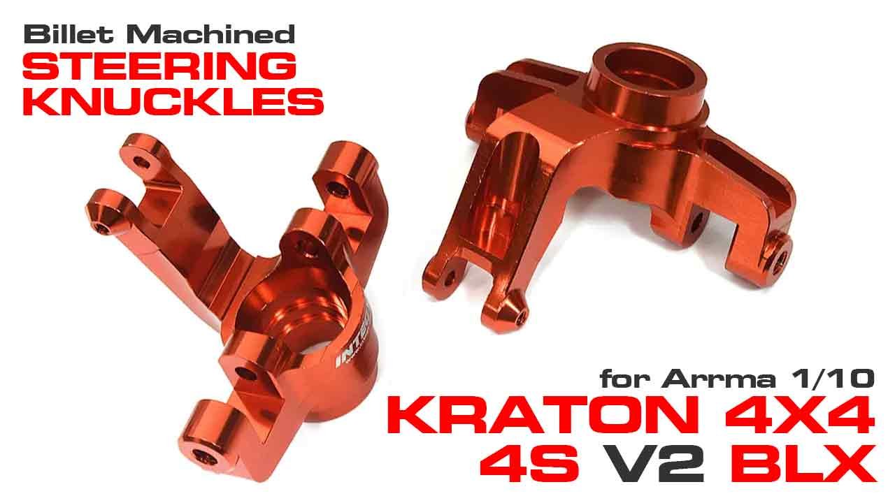 Billet Machined Steering Knuckles for Arrma 1/10 Kraton 4X4 4S V2 BLX (#C33296)