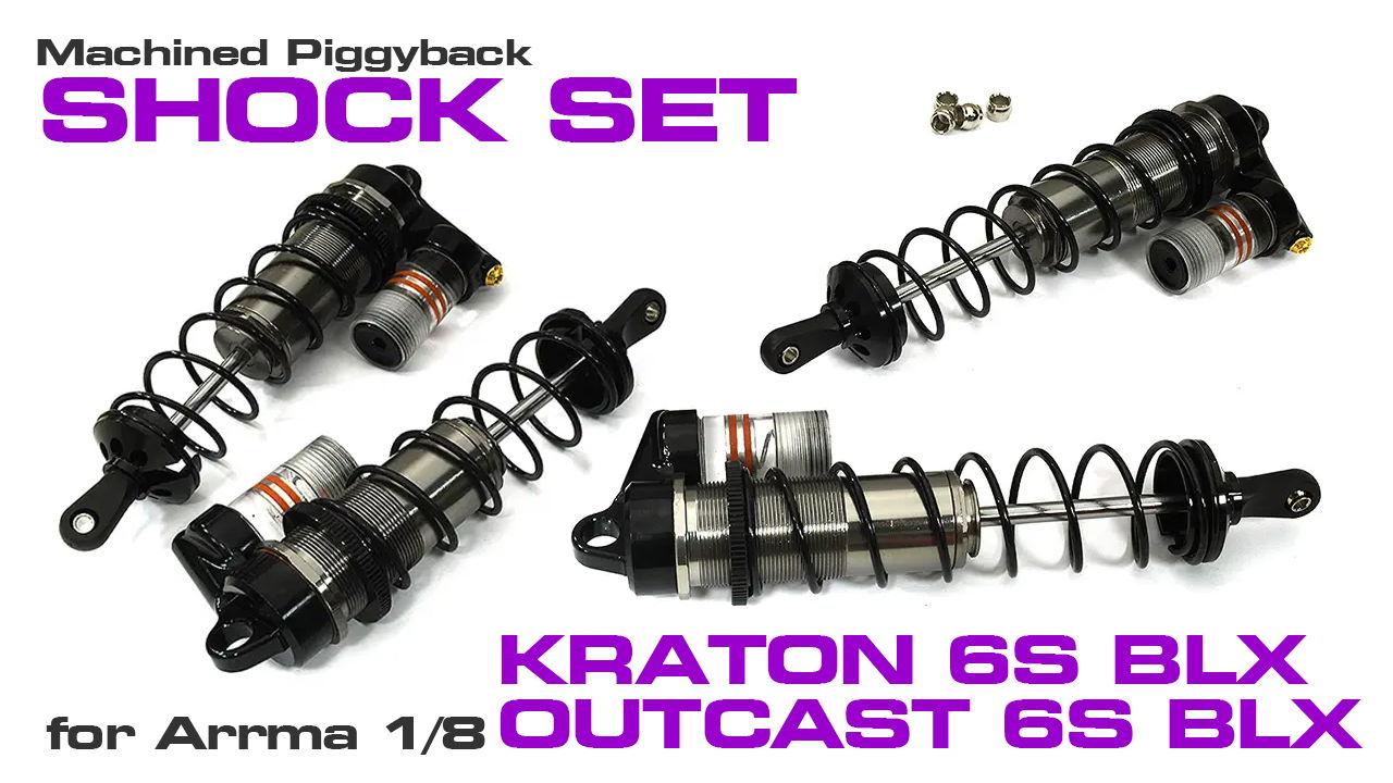 Piggyback Shocks for 1/8 Outcast & Kraton 6S BLX 118m, 134mm (#C33573)