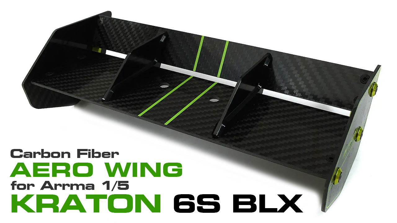 Carbon Fiber Rear Aero Wing Kit for Arrma 1/8 Kraton 6S BLX (#C33607)