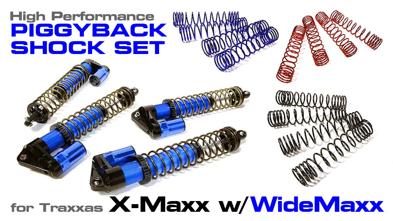 Performance Piggyback Shock Set for Traxxas X-Maxx w/ WideMaxx (#C33623)