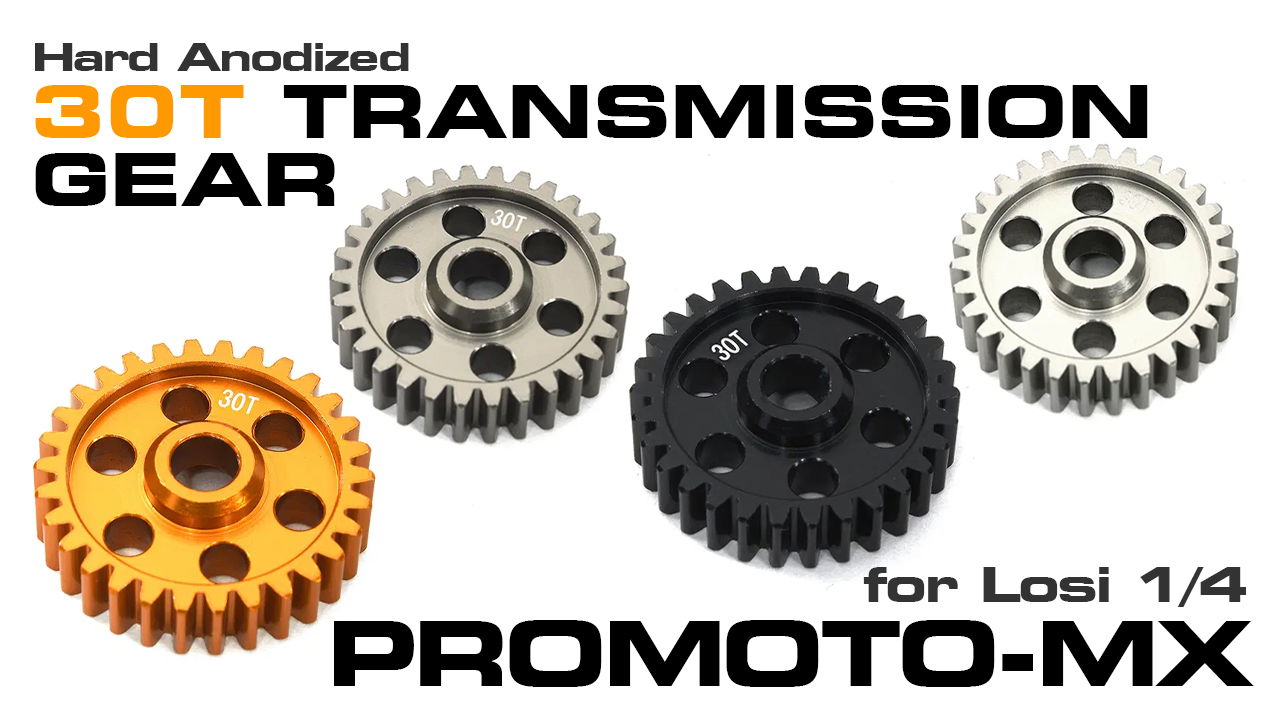 Machined 30T Hard Anodized Transmission Gear for Losi 1/4 Promoto-MX (#C33635)