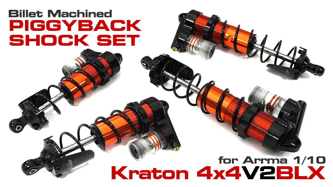 Piggyback Shocks for Arrma 1/10 Kraton 4X4 4S V2 BLX (#C33652)