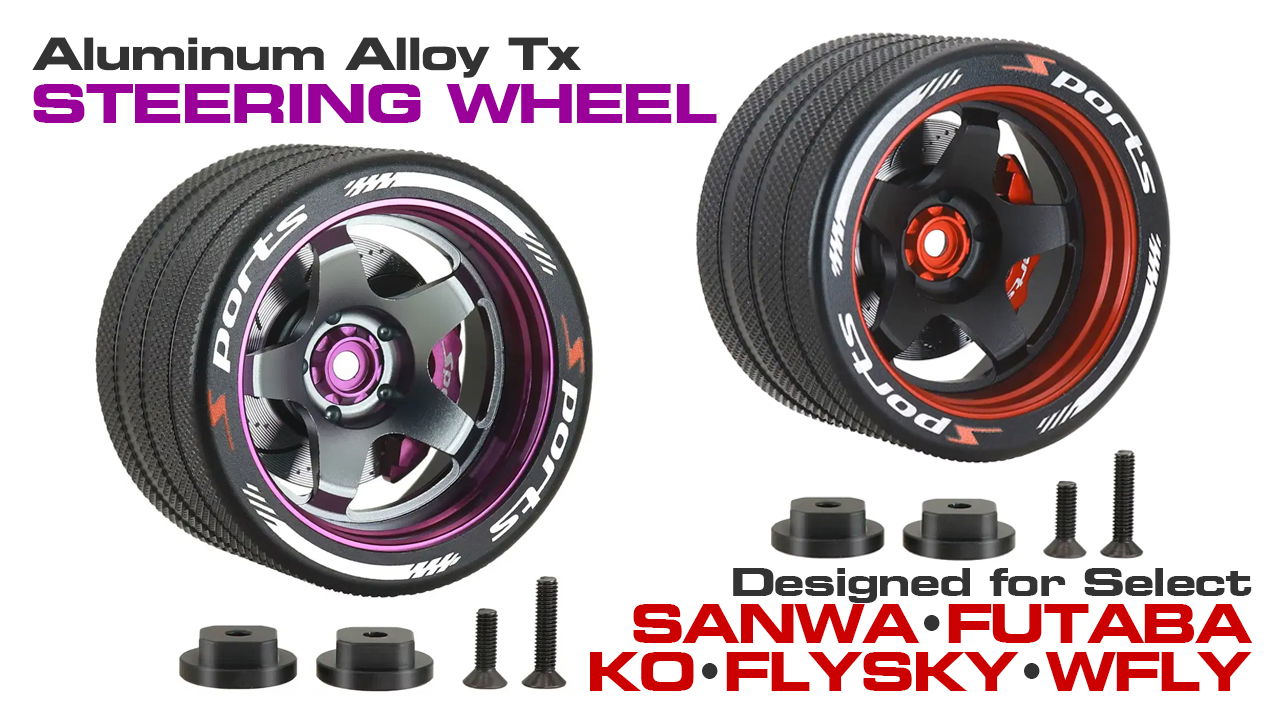 Alloy 5-Spoke Steering Wheel for Sanwa, Futaba 7PX, NB4 & X9 (#C33847)