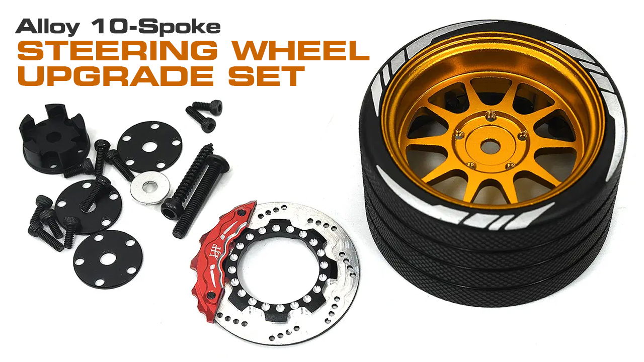 Alloy 10-Spoke Steering Wheel Upgrade for Flysky NB4 (#C33908)