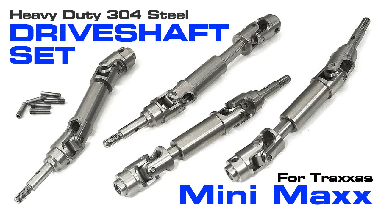 Heavy-Duty 304 Steel Drive Shaft Set for Traxxas Mini Maxx (#C33938)