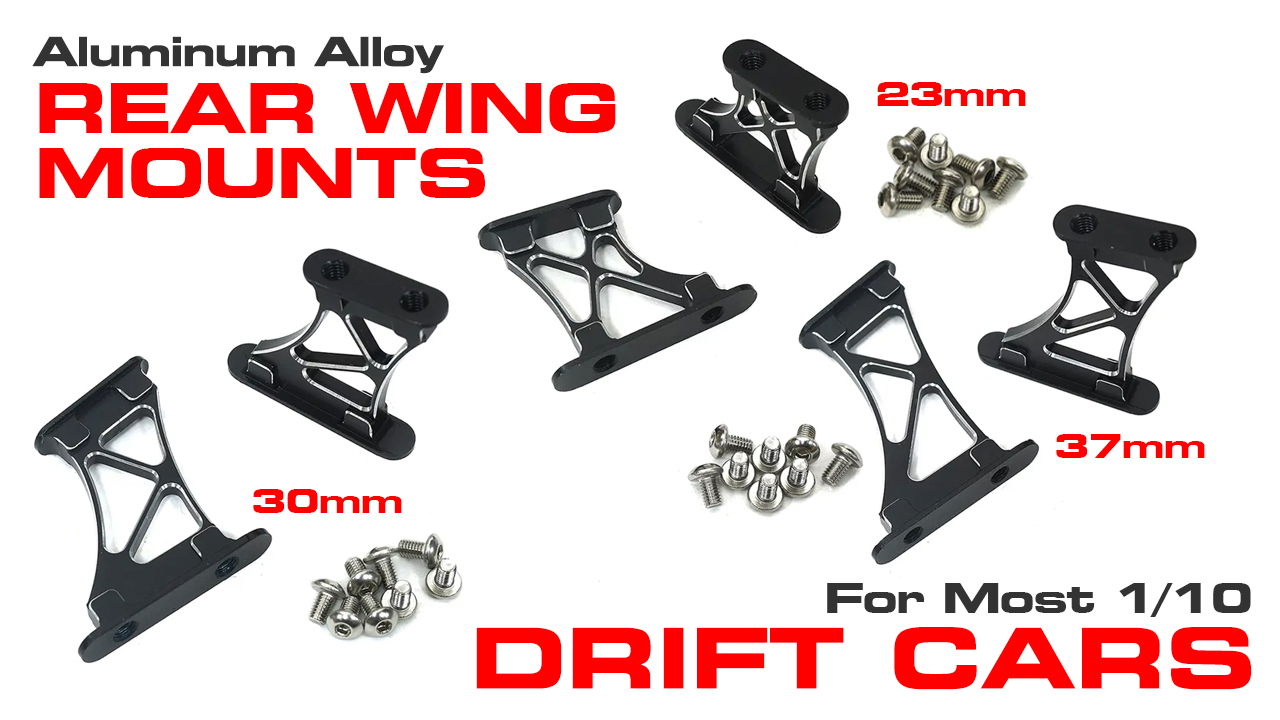 Realistic Alloy Rear Wing Mounts for 1/10 Drift (#C34001-C34003)