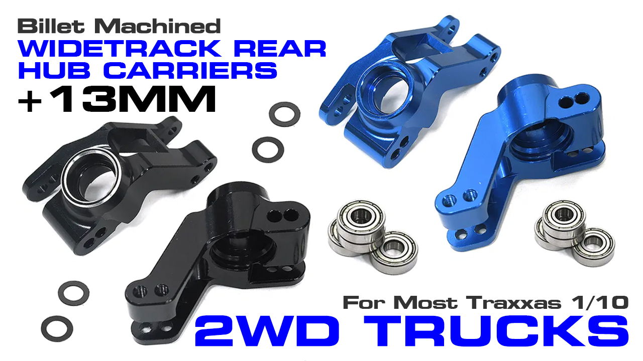 Wide-Track Rear Hub Carriers for Traxxas 1/10 2WD trucks (#C34012)