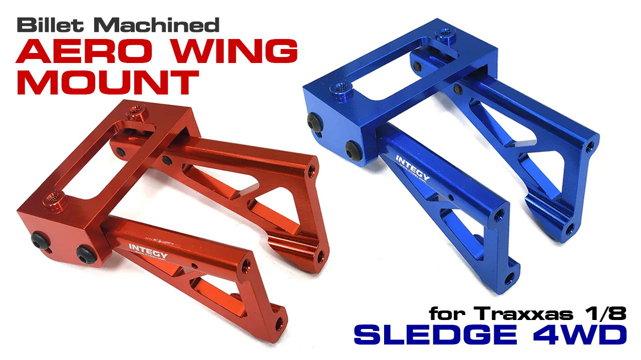 Billet Machined Rear Aero Wing Mount for Traxxas 1/8 Sledge 4WD (#C34016)