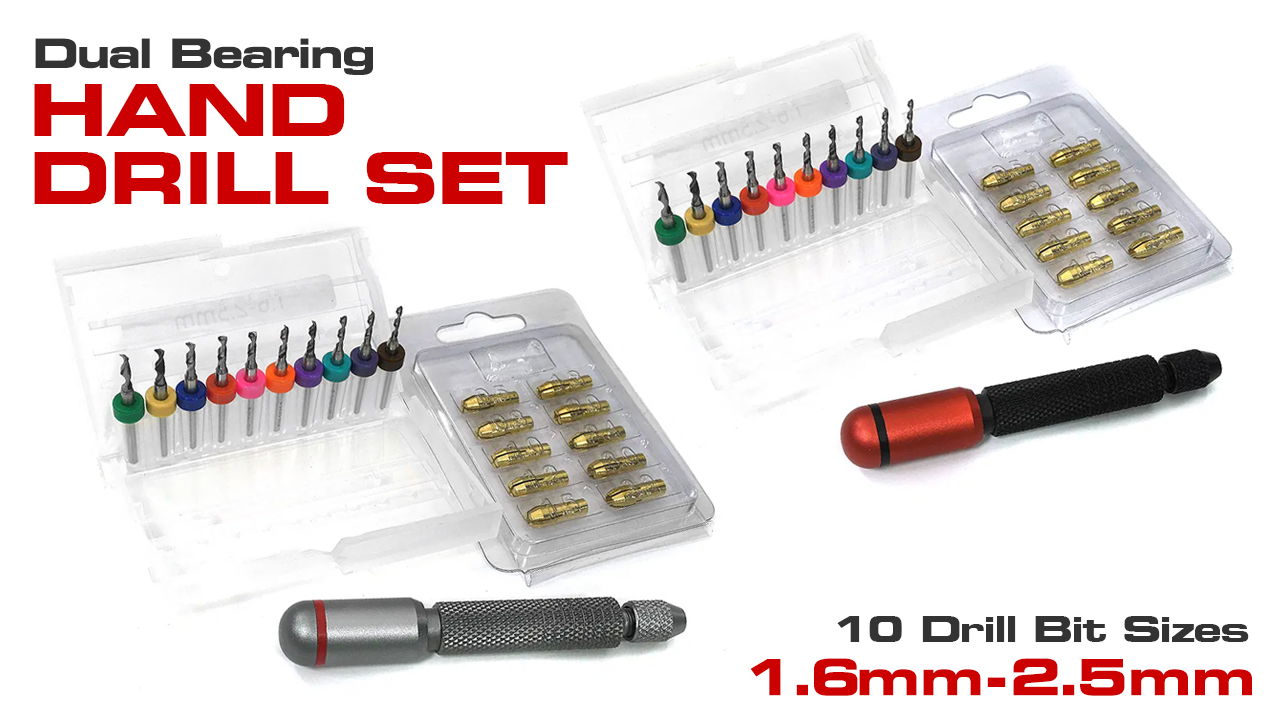 Dual-Bearing Professional Hand Drill Set (#C34058)