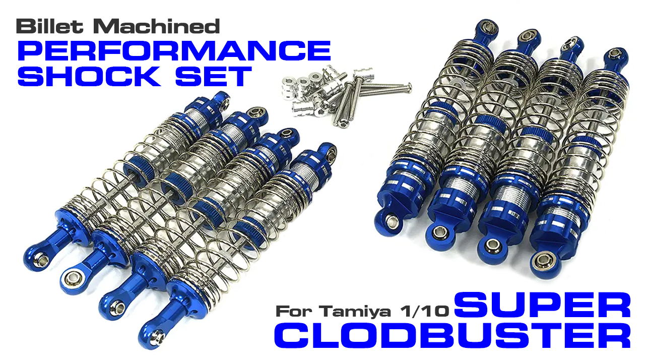 Billet Machined Performance Shock Set for Tamiya Super Clod Buster (#C34064)