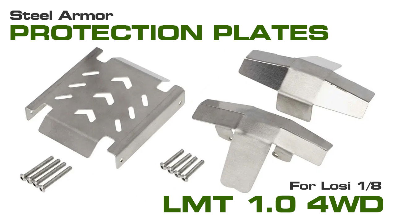 Steel Armor Protection Plate Set for Losi 1/8 LMT 1.0 Monster Truck (#C34089)